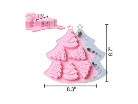Molde silicona 6 arbolitos Navidad 